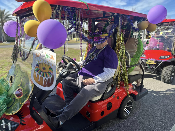 decked out golf cart