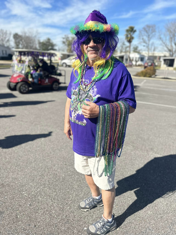 man with beads